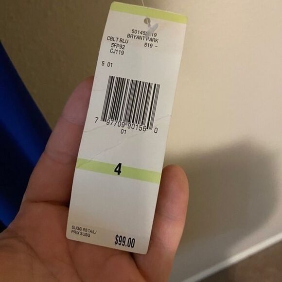 Evan Picone - blue pleated wrap dress - Picture 3 of 6